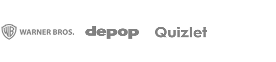 Warner Bros Depop Quizlet logos
